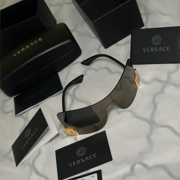 Versace Accessories - Versace Black and Gold Sunglasses